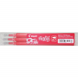 Cumpara ieftin Set 3 Rezerve Roller PILOT Frixion, 0.7 mm, Rosu, Rezerve Rollere cu Gel Termosensibil, Rezerve pentru Rollere 0.7 mm, Rezerva pentru Roller PILOT, Re