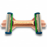 Cumpara ieftin Aparat de ras si barbierit pentru cap si corp TwinShaver&reg; cu 4 rezerve incluse, fara taieturi, Roz, Crisalida