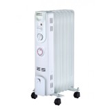 Radiator cu ulei, 6 elementi, putere 1500 W, alb