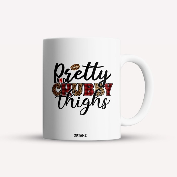 Cana alba personalizata Pretty and chubby thighs, INOVATIX&reg;. 330ml