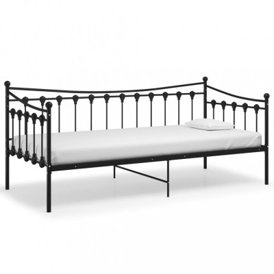 Cadru de pat canapea, negru, 90x200 cm, metal foto
