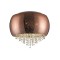 Plafoniera lux rotunda cupru/crom Eva &Oslash; 40 cm, sticla suflata si cristale, 618271 - Schuller Cupru NO