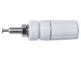 Soclu Banană Albă Nichelat 4mm 15A 2,5kV 50&divide;115&deg;C