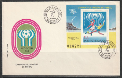 Romania 1978 - #955 Campionatul Mondial de Fotbal FDC 1v MNH foto