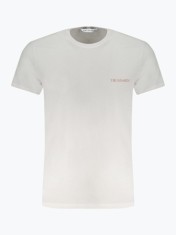 Tricou barbati din bumbac cu imprimeu cu logo, Alb, M foto