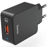Incarcator retea Hama, Qualcomm 3.0, USB-A, Negru