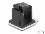 Set 10 buc suport pentru cablu cu clips adeziv Negru, Delock 60247