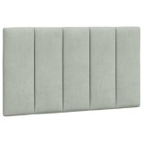 Cumpara ieftin Perna tablie de pat, Hanko, gri deschis, 90 cm, catifea
