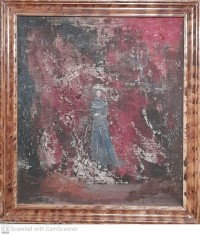 tablou Doamna misterioasa, ulei pe carton 60x45 cm Latea Brandes Stefan foto
