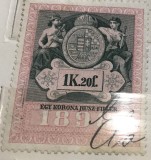 Timbre Austroungaria 1898 1 Koroana si 20 Filler