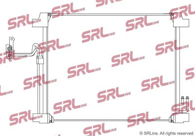 Condensator climatizare AC Infiniti Ex/Qx50, Fx/Qx70, motor: 3.5 V6, 3.7 V6, Condenser fara uscator, 645 x505x16, SRLine, miez si rezervor din foto