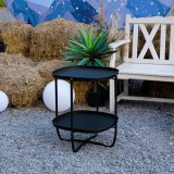 Masa tava Sandefjord din otel, 57,5x46x46 cm, negru, [en.casa]