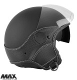 Casca open face pentru scuter - motocicleta (demi-jet) Max Helmets model DJDV06 LS Vision Carbon SV (ochelari soare integrati) culoare: negru mat/gri