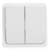 Intrerupator dublu Hoff Mini, aparent, 10A, alb
