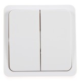Intrerupator dublu Hoff Mini, aparent, 10A, alb