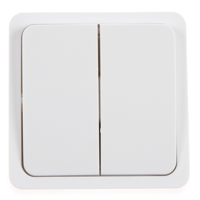 Intrerupator dublu Hoff Mini, aparent, 10A, alb