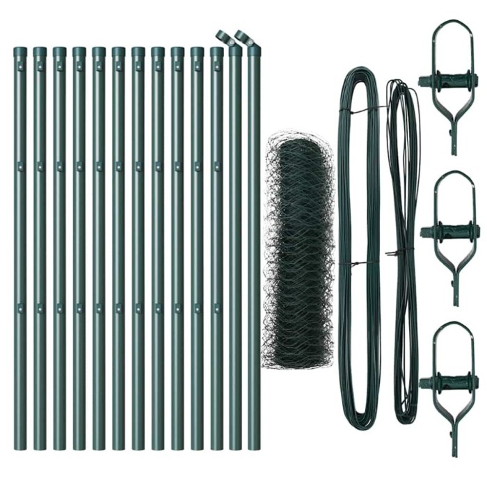 vidaXL &Icirc;ngrădire cu st&acirc;lpi Verde 0.6 x 25 m otel acoperit cu PVC