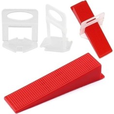 Set nivelare gresie 1000 clipsuri de 2mm si 200 pene cu latimea de 22 mm foto
