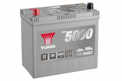 Baterie YUASA 12V 50Ah/450A YBX5000 Silver High Performance SMF (terminal L+ subțire (vehicule japoneze)) 238x129x223 B00 (pornire) foto