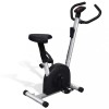 Bicicleta fitness vidaXL cu scaun reglabil, computer LCD, rezistenta ajustabila, negru/argintiu, max 100kg