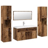 Cumpara ieftin Set mobilier de baie, 5 piese, lemn vechi, lemn prelucrat