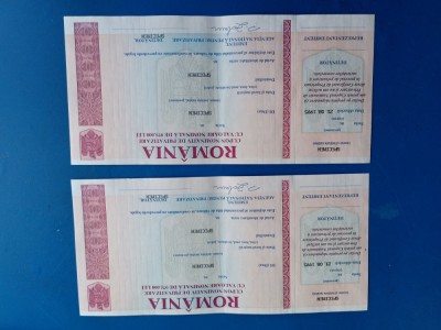 Specimen Cupon nominativ de privatizare 1995 foto