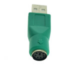 Cumpara ieftin Adaptor PS2 mama la USB tip A tata, pentru tastatura mouse, verde