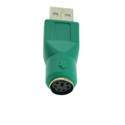 Adaptor PS2 mama la USB tip A tata, pentru tastatura mouse, verde foto