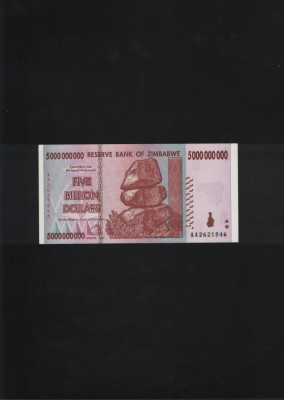 Zimbabwe 5000000000 5 000 000 000 5 miliarde dolari dollars 2008 seria2621846unc foto