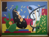 Tablou pictat in ulei pe panza 30x40 cm, rama din lemn, Scene gen, Abstract