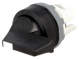 Comutator rotativ 22mm 3 poziții negru
