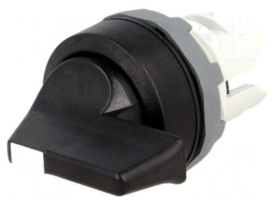 Comutator rotativ 22mm 3 poziții negru foto