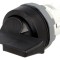 Comutator rotativ 22mm 3 poziții negru