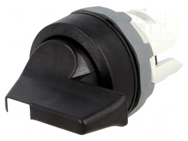Comutator rotativ 22mm 3 poziții negru