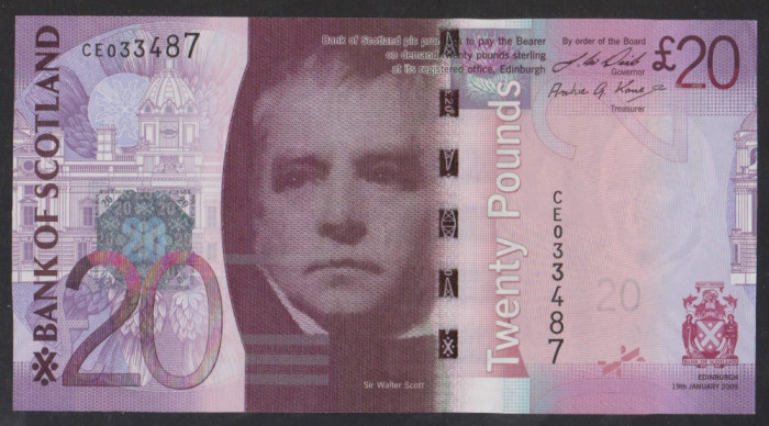 M1 - Bancnota foarte veche - Marea Britanie - Scotia - 20 lire sterline