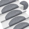VidaXL Covorașe autoadezive pentru scări, 10 buc., 65x21x4 cm, gri deschis, semirotunde, mari 149705