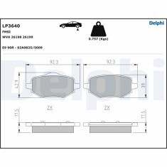 DELPHI LP3640 set placute frana,frana disc