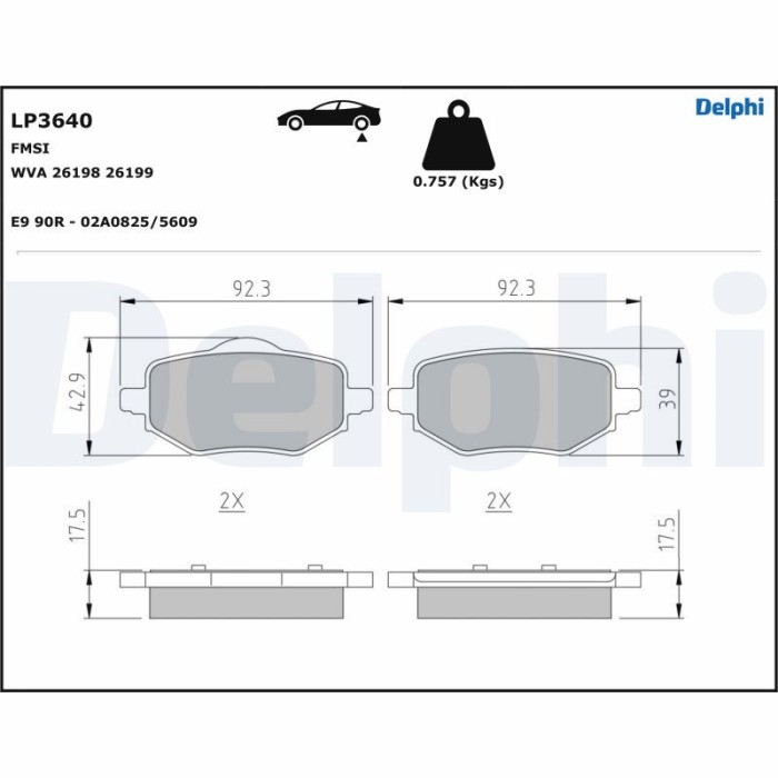 DELPHI LP3640 set placute frana,frana disc