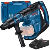 Bosch GBH 18V-40 C + GAL 18V-40 - Rotopercutor SDS-Max fara acumulatori Li-Ion 18 V - Ah 9 J valiza speciala + Incarcator acumulatori