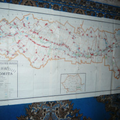 Harta mare a Judetului IALOMITA 1981 , dim.=81x167cm , RSR Inst. Geodezie