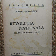 MIHAIL MANOILESCU - REVOLUTIA NATIONALA SENSUL EI ANTIBURGHEZ