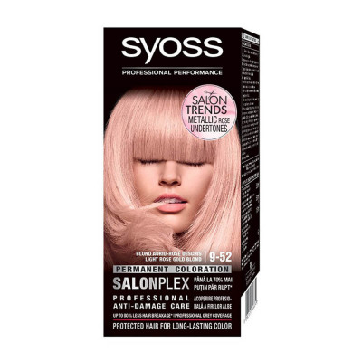 Vopsea de Par Permanenta SYOSS Color Baseline 9-52, Blond Auriu Rose, 115 ml, Vopsea de Par, Vopsea de Par Permanenta, Vopsea de Par Syoss, Vopsea de foto