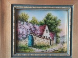LIMOGES tablou PEISAJ superb UNIC semnat EMAUR FRANCOISE pictat manual in EMAIL manopera EXCEPTIONALA de colectie FRANTA