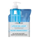 Pachet Gel de dus calmant si protector Lipikar, 400 ml + Rezerva, 400 ml, La Roche-Posay