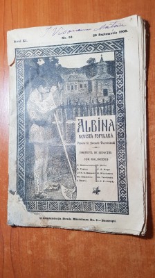 revista albina 28 septembrie 1908 - foto cu zeppelinul inainte de a arde foto