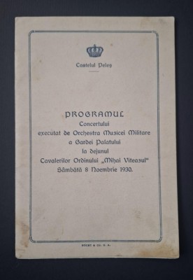 Programul concertului Cavalerilor Ordinului Mihai Viteazul din 1930 . Ft rar ! foto
