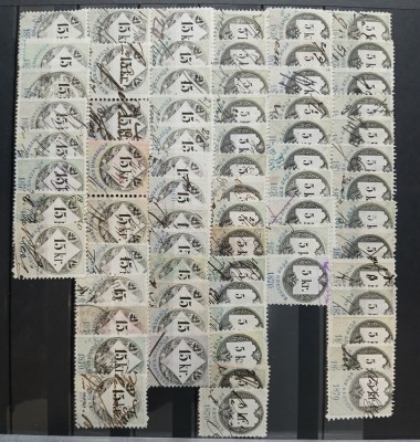 AUSTRIA-1870??-lot fiscale 5,15 kr.--- stampilate foto
