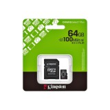 Card microSD 64GB Kingston Canvas Select Plus 100MB/s cu adaptor SD