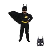 Cumpara ieftin Costum Batman cu muschi si masca, carnaval, 3-5 ani, 100-110 cm