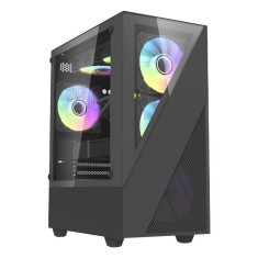 Carcas? pentru computer Aigo E330M + 4 ventilatoare argb (negru) foto